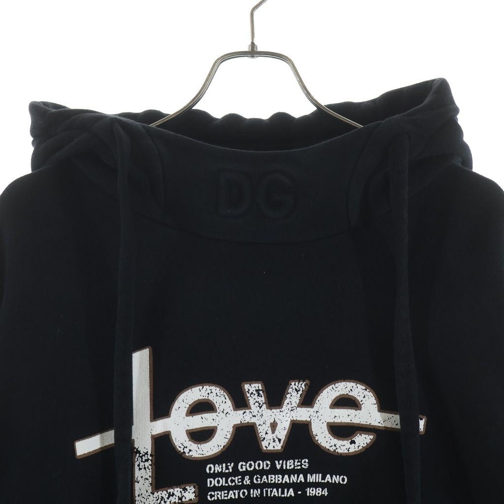 Dolce & Gabbana Front Graphic Pullover Hoodie Black — view 3