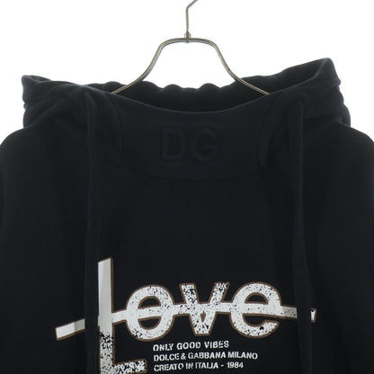 Dolce & Gabbana Front Graphic Pullover Hoodie Black — view 3
