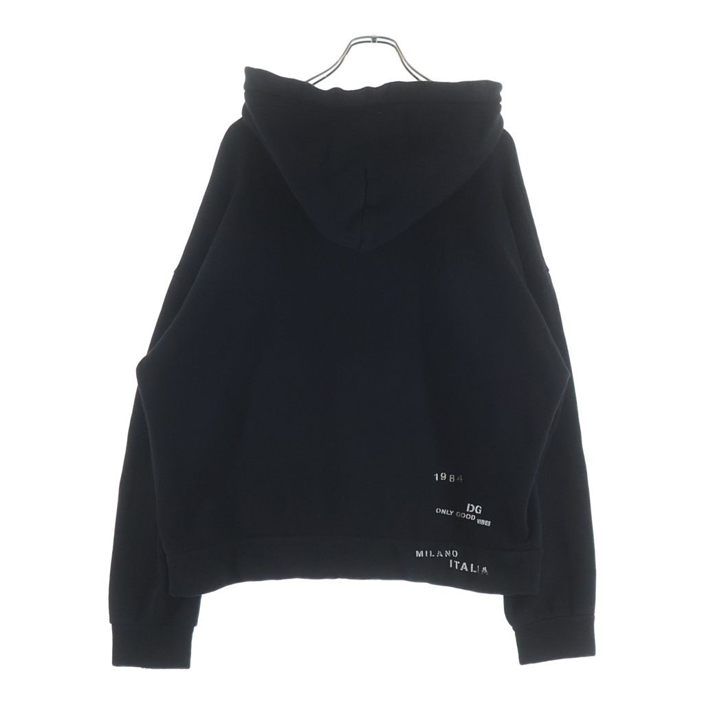 Dolce & Gabbana Front Graphic Pullover Hoodie Black — view 2