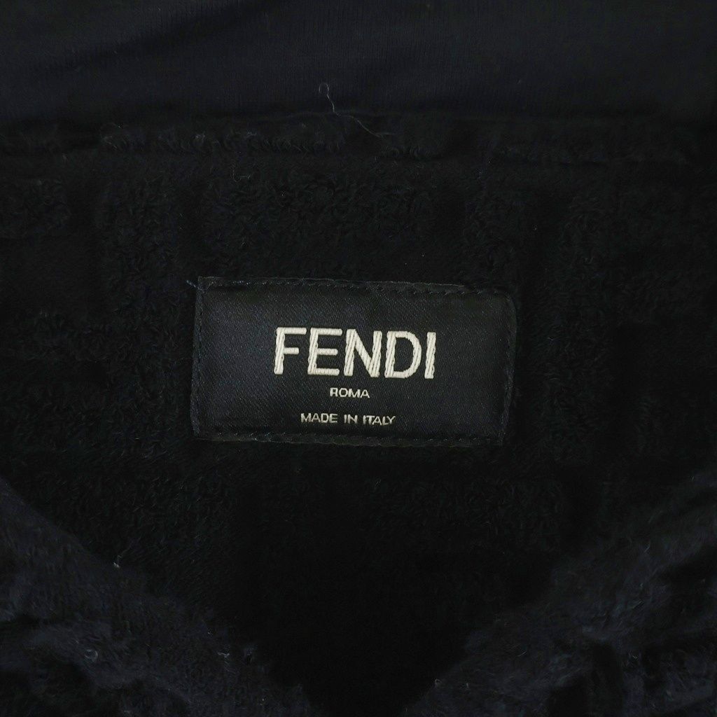 Fendi Pile Zucca Pattern Zip Up Hoodie Black Aryp — view 7