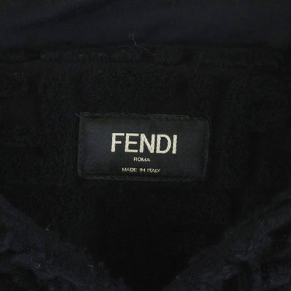 Fendi Pile Zucca Pattern Zip Up Hoodie Black Aryp — view 7
