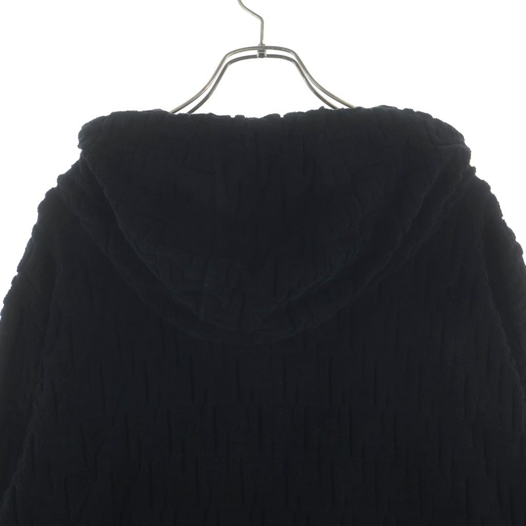 Fendi Pile Zucca Pattern Zip Up Hoodie Black Aryp — view 4