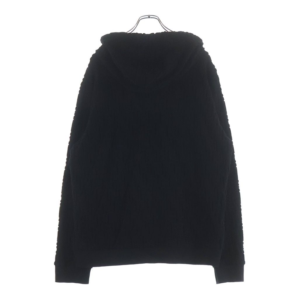 Fendi Pile Zucca Pattern Zip Up Hoodie Black Aryp — view 2
