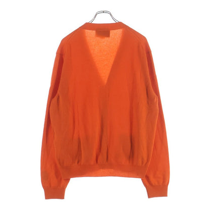 Gucci Sleeve Cat Embroidery V-neck Cashmere Jacket Orange — view 2