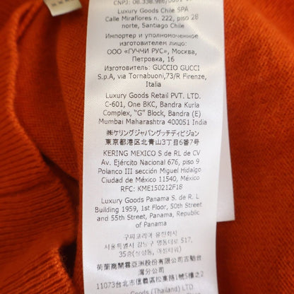 Gucci Sleeve Cat Embroidery V-neck Cashmere Jacket Orange — view 8