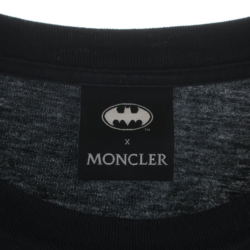 Moncler Batman Collaboration Logo Print Short Sleeve T-Shirt with Patch Crew — view 7