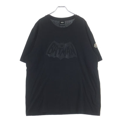 Moncler Batman Collaboration Logo Print Short Sleeve T-Shirt with Patch Crew