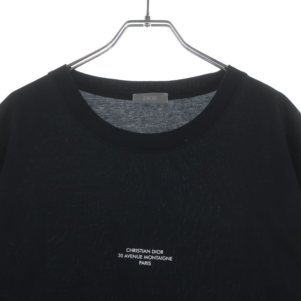 Dior Montaigne Print Short Sleeve T-Shirt Crew Neck Top Black — view 3
