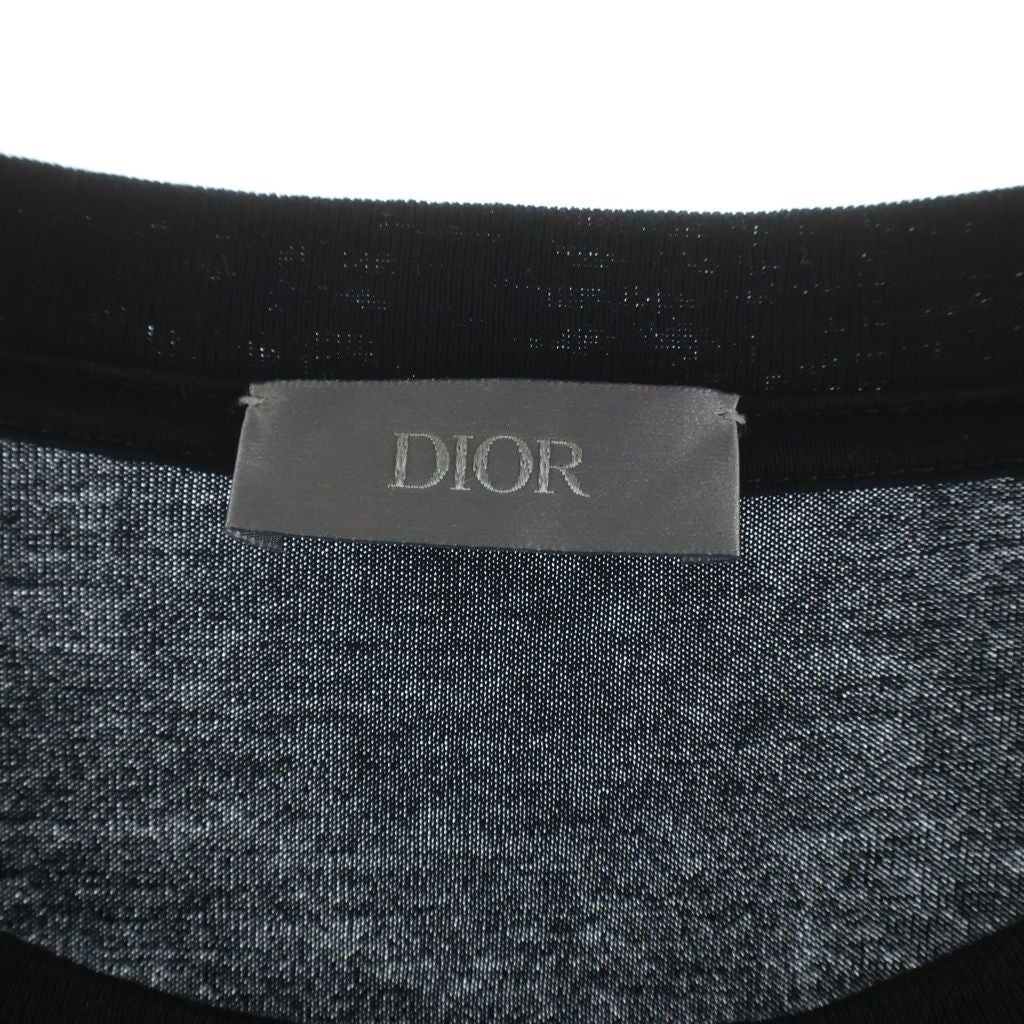 Dior Montaigne Print Short Sleeve T-Shirt Crew Neck Top Black — view 7