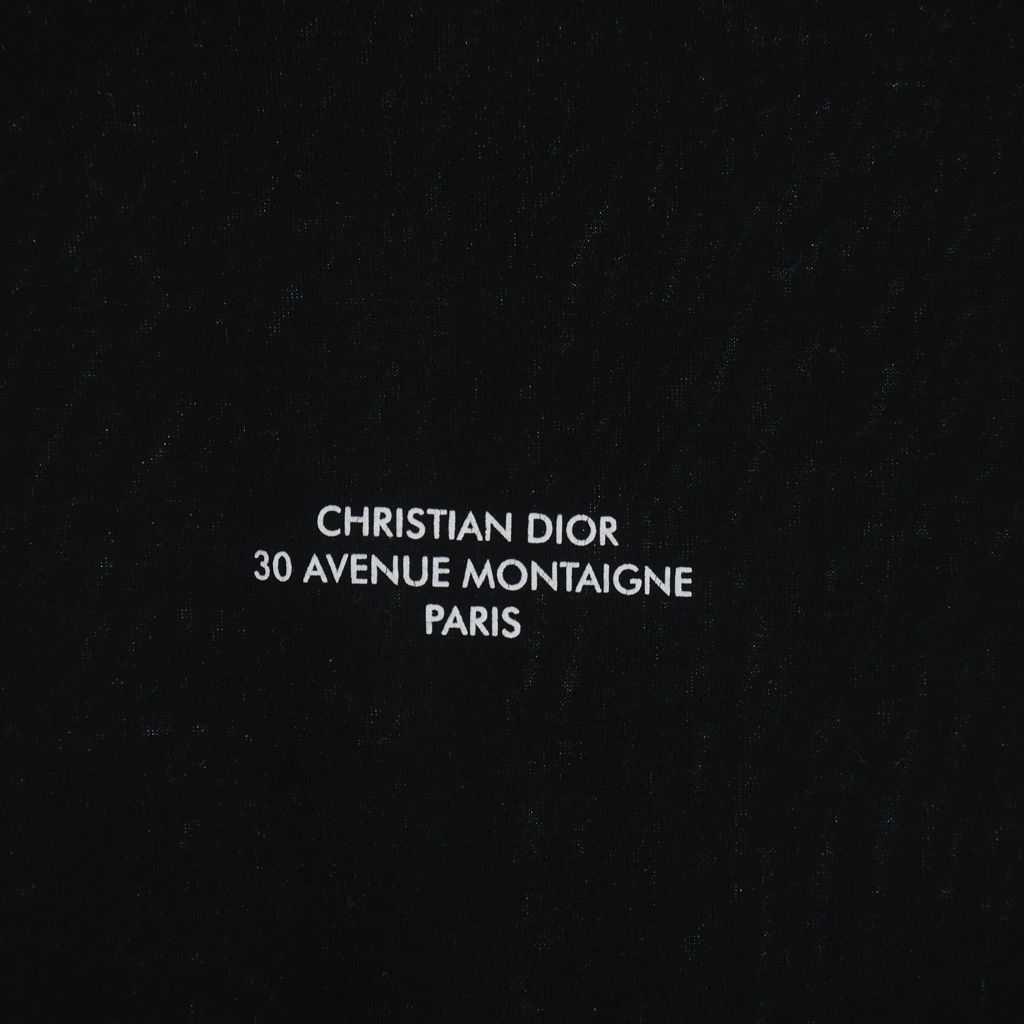 Dior Montaigne Print Short Sleeve T-Shirt Crew Neck Top Black — view 5