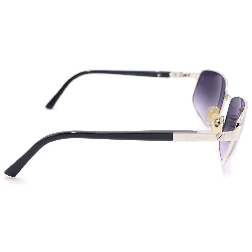 Cartier Santos Sunglasses Dark Purple Lens Silver Frame Eyewear — view 3