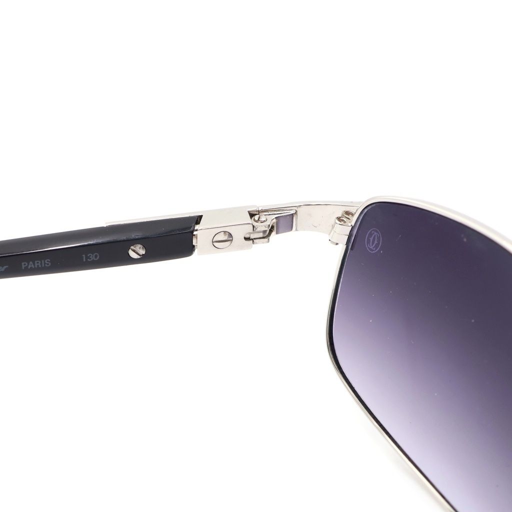 Cartier Santos Sunglasses Dark Purple Lens Silver Frame Eyewear — view 4