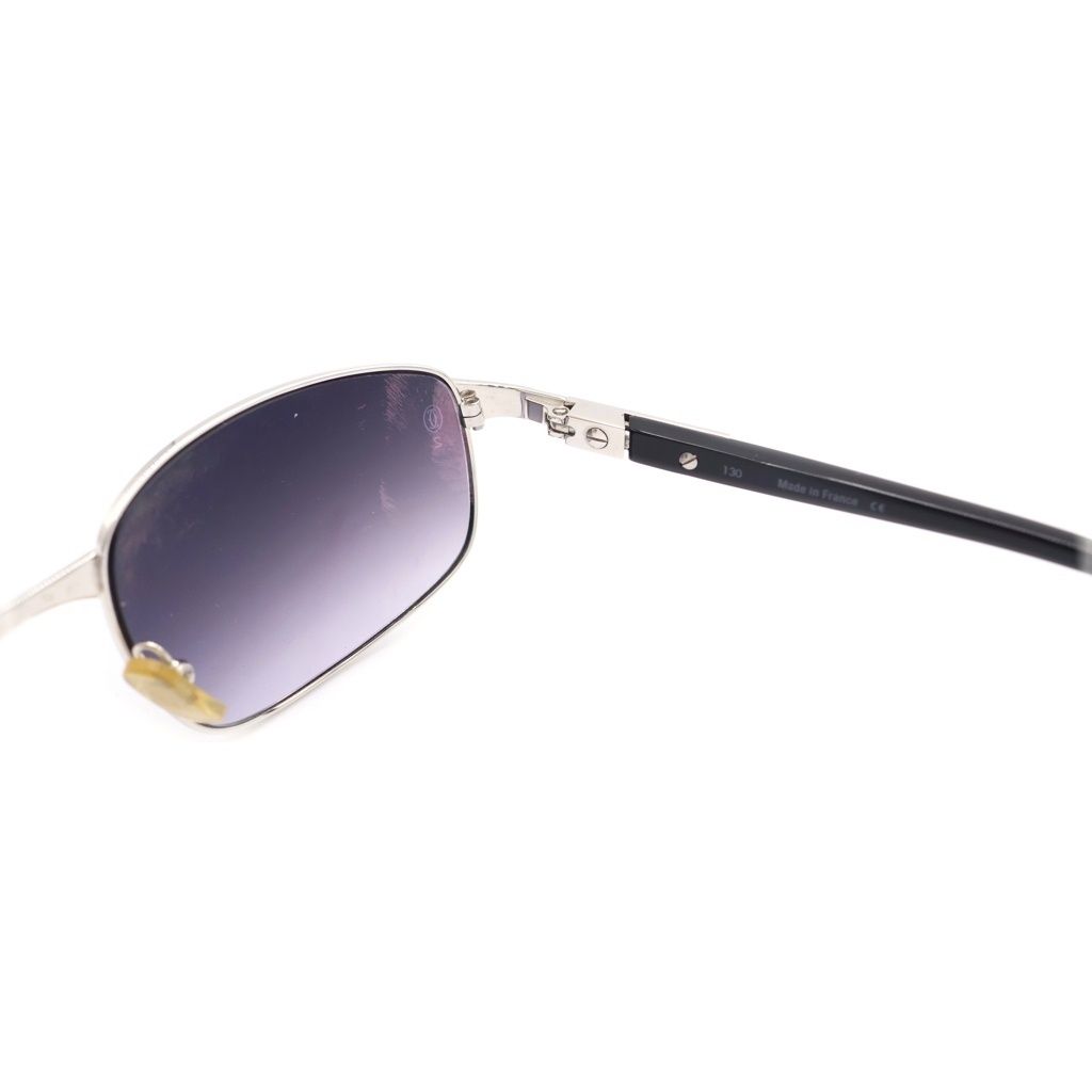 Cartier Santos Sunglasses Dark Purple Lens Silver Frame Eyewear — view 6