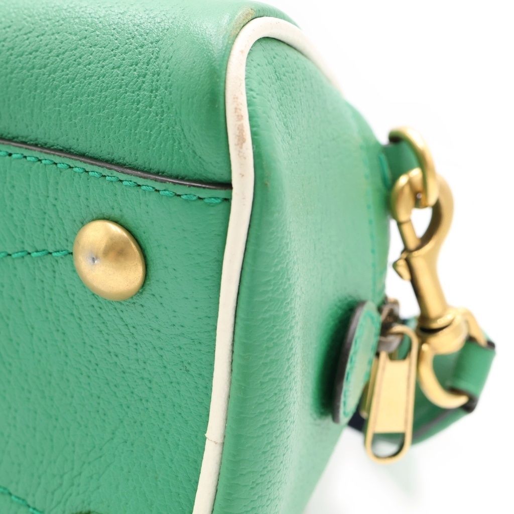 Gucci Adidas 2-Way Duffle Leather Boston Bag Green — view 6