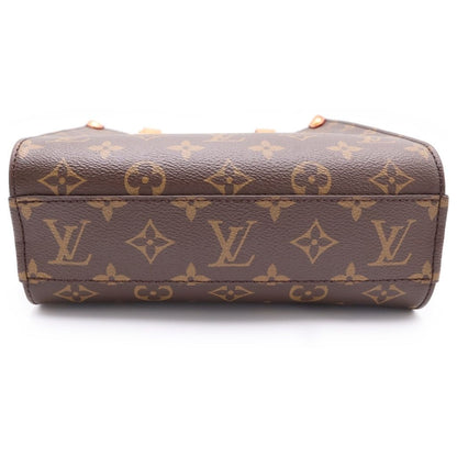 Louis Vuitton Monogram Sac Plat BB 2-Way Shoulder Bag Brown Leather Gold — view 5