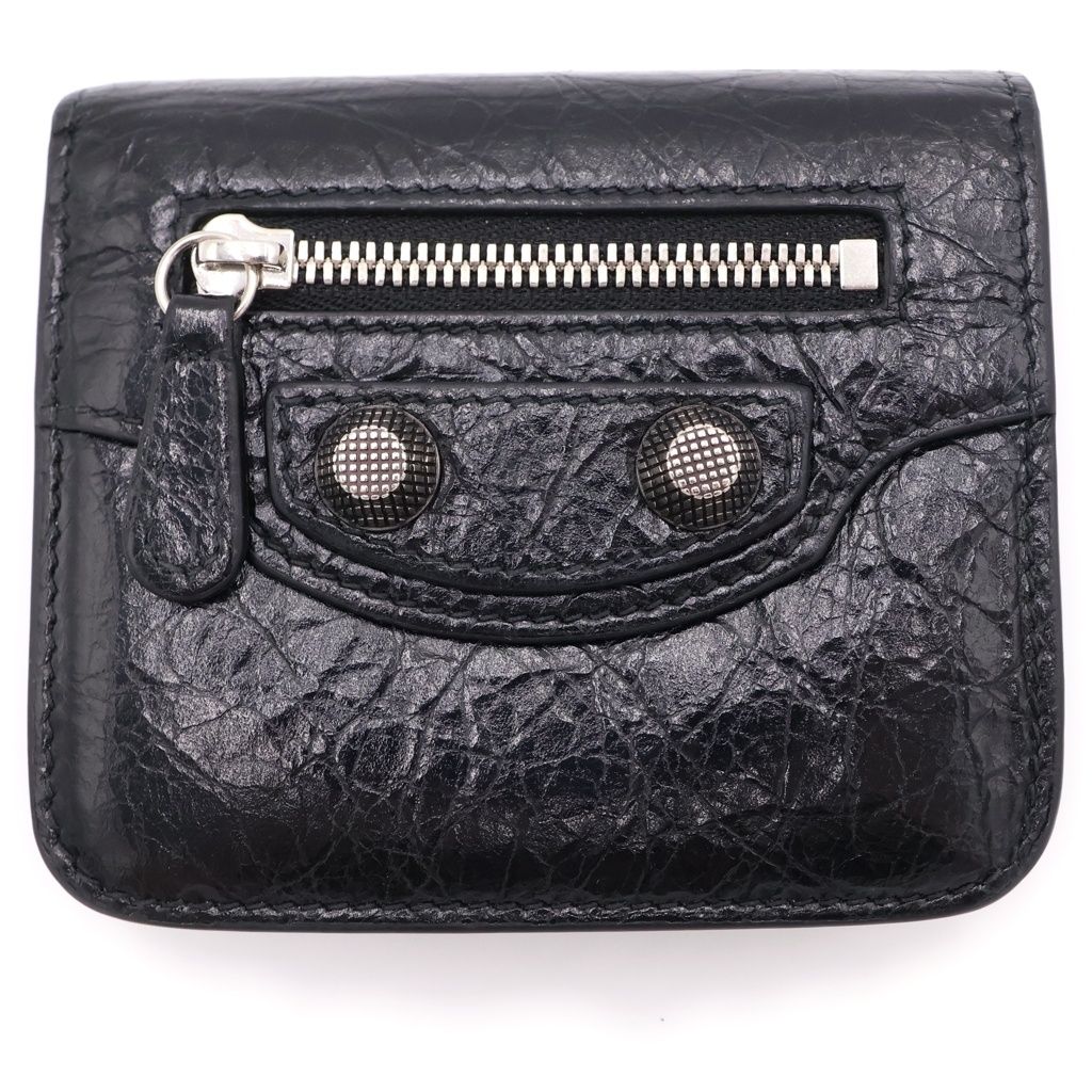 Balenciaga Cagole Square Fold Wallet Black