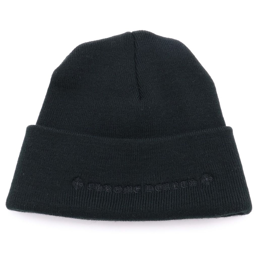 Chrome Hearts CH Logo Embroidery Acrylic Beanie CH Knit Hat Black — view 2