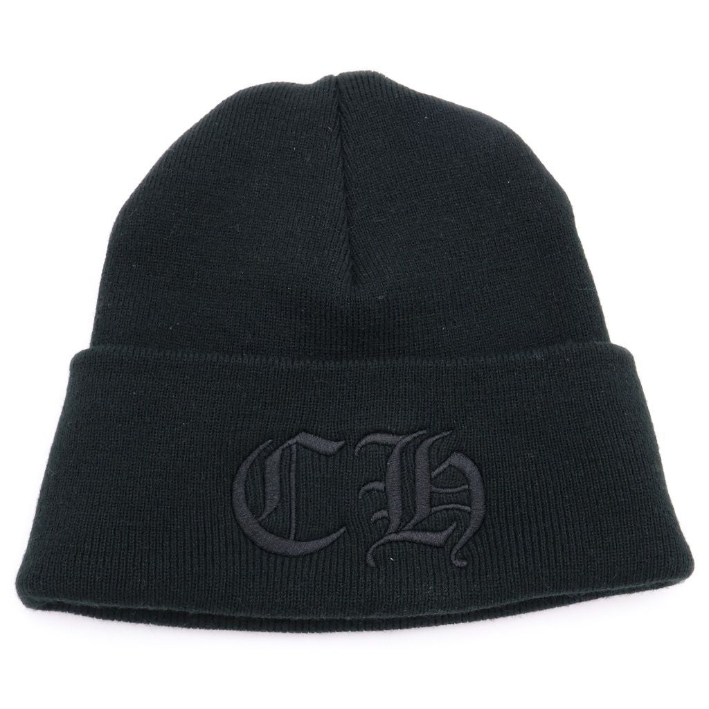 Chrome Hearts CH Logo Embroidery Acrylic Beanie CH Knit Hat Black