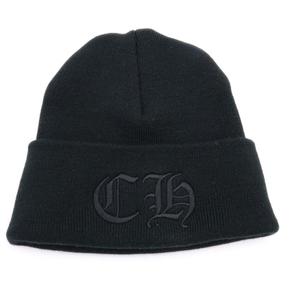 Chrome Hearts CH Logo Embroidery Acrylic Beanie CH Knit Hat Black
