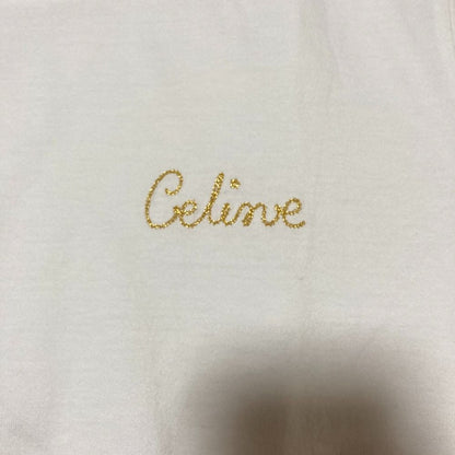 Celine Logo Short Sleeve Shirt Top Saz White LadySecond — view 4