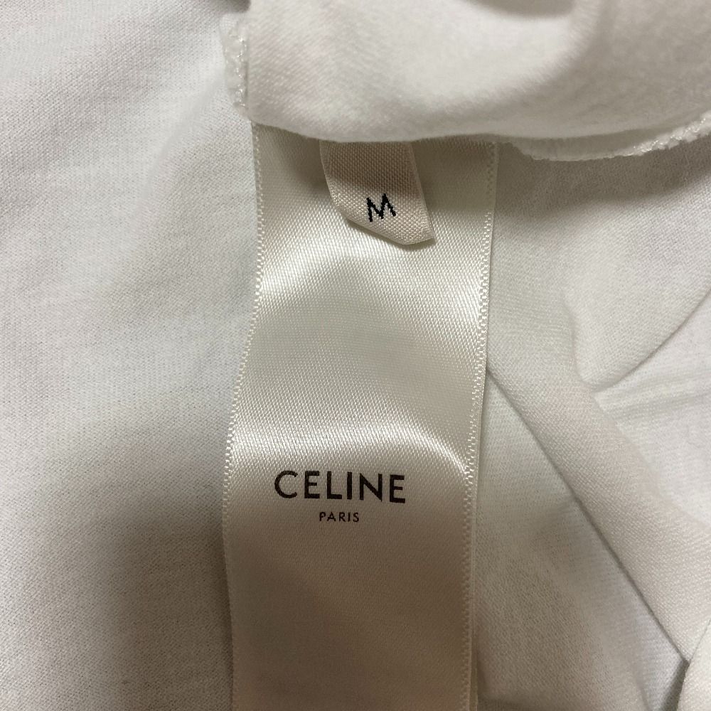 Celine Logo Short Sleeve Shirt Top Saz White LadySecond — view 5