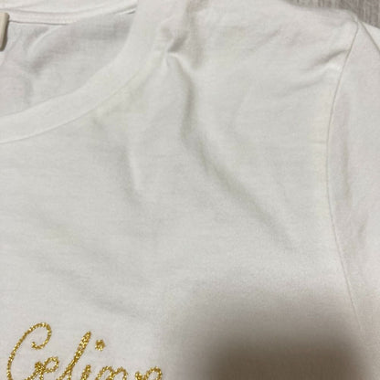 Celine Logo Short Sleeve Shirt Top Saz White LadySecond — view 7
