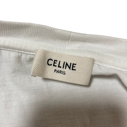 Celine Logo Short Sleeve Shirt Top Saz White LadySecond — view 3