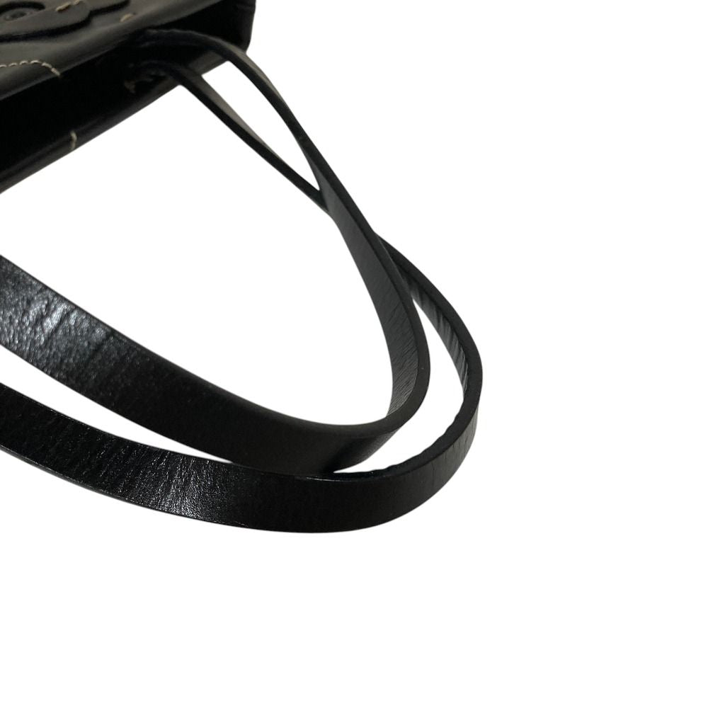 Prada Tola lelogo Plate Leather Handbag Black LadySecond — view 5