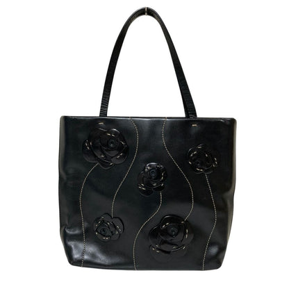 Prada Tola lelogo Plate Leather Handbag Black LadySecond — view 2