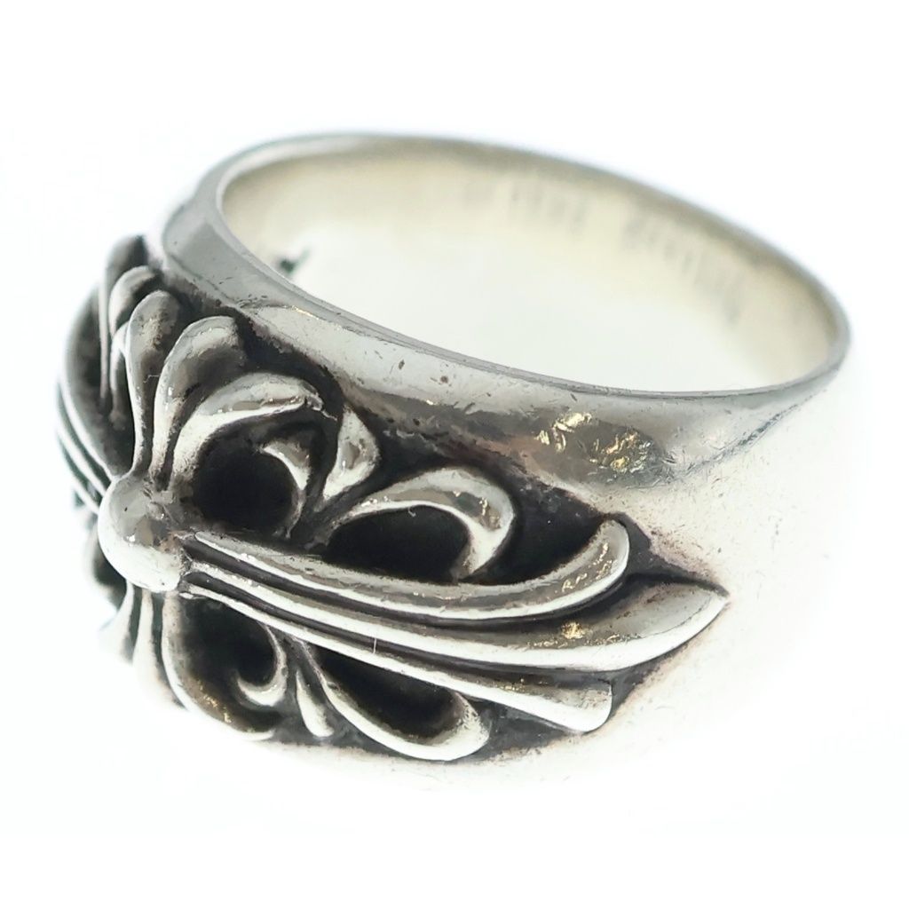 Chrome Hearts Flrl Crs Floral Cross Ring Silver