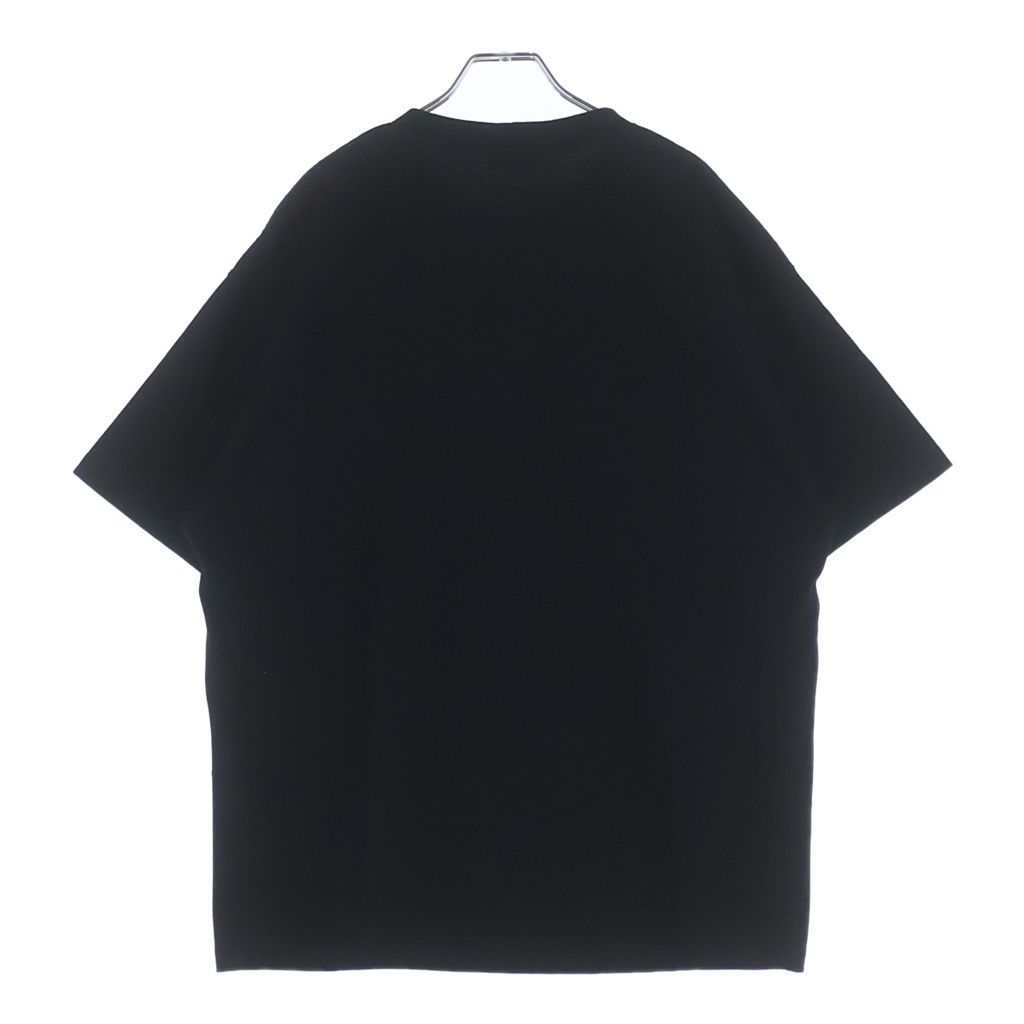 Celine Chest Logo Embroidery Loose Cotton Crew Neck Short Sleeve T-Shirt Black — view 2