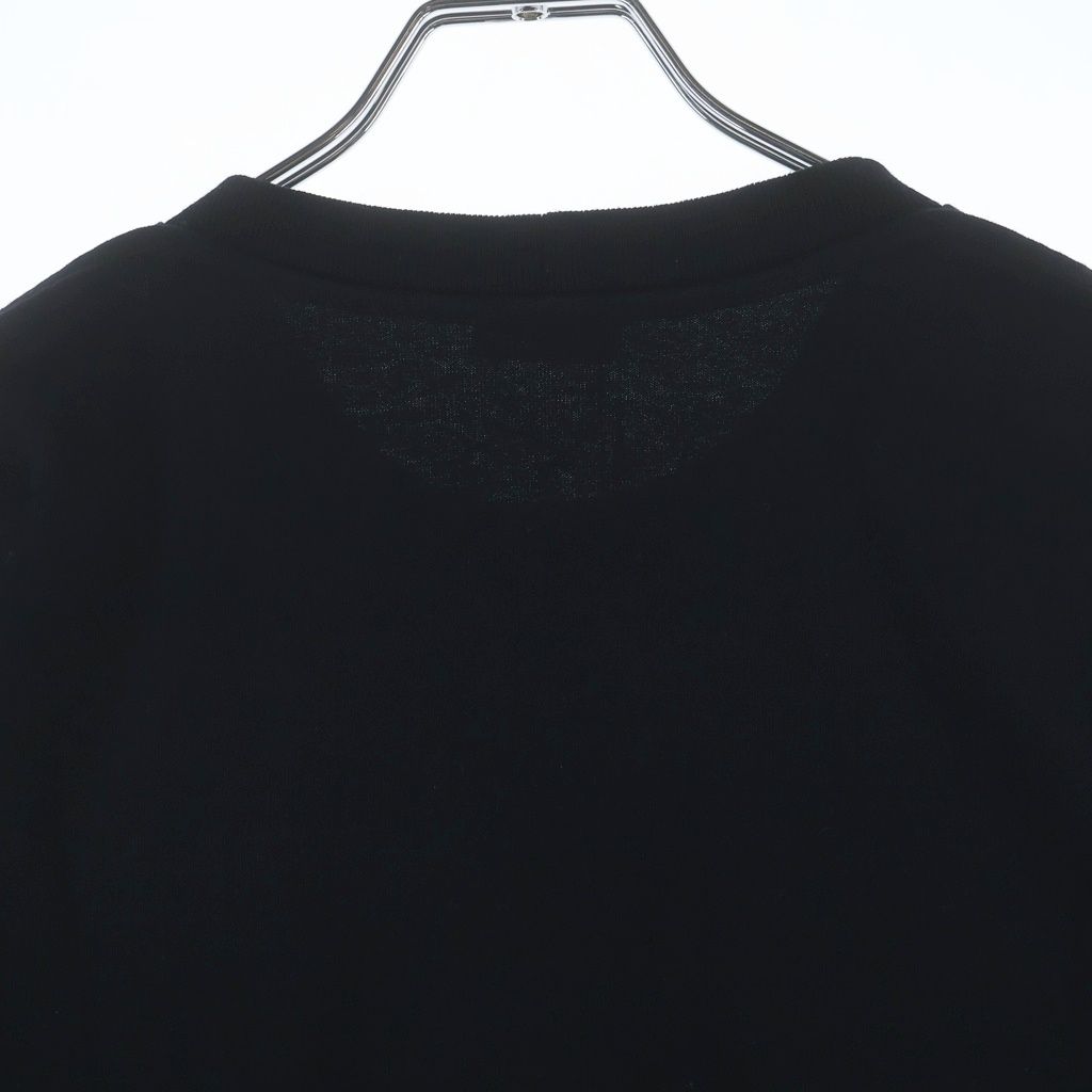 Celine Chest Logo Embroidery Loose Cotton Crew Neck Short Sleeve T-Shirt Black — view 4