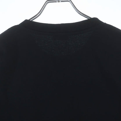 Celine Chest Logo Embroidery Loose Cotton Crew Neck Short Sleeve T-Shirt Black — view 4