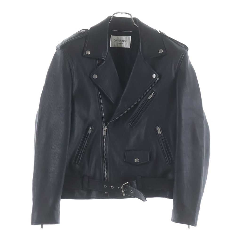 Saint Laurent Paris Motorcycle Jacket Rider's Black Leather 46