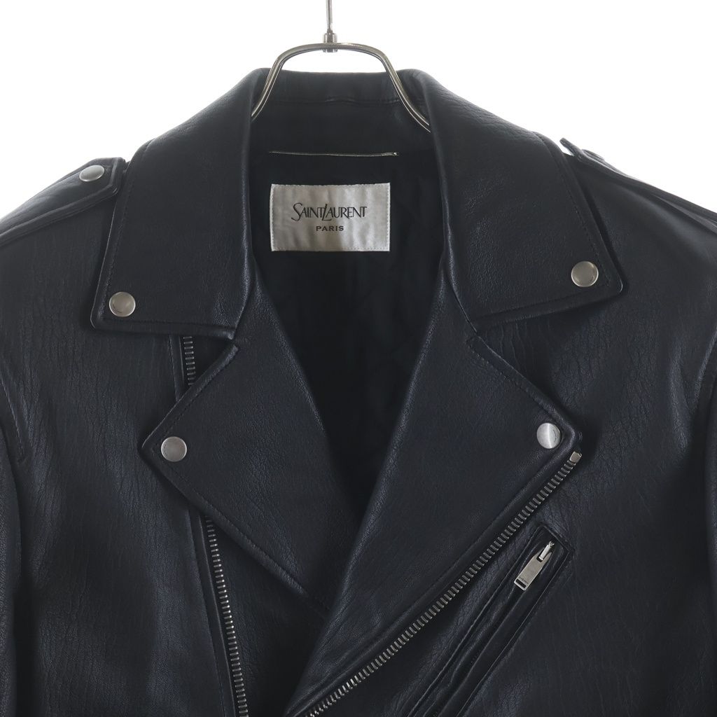 Saint Laurent Paris Motorcycle Jacket Rider's Black Leather 46 — view 3