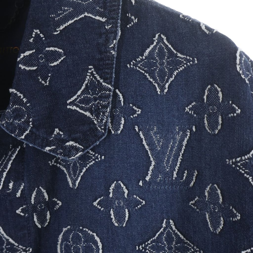 Louis Vuitton Monogram SS Chambray Shirt Denim #xl — view 4