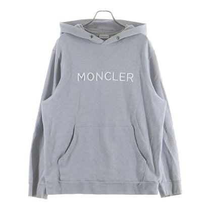 Moncler Felpa Con Cappuccio Logo Embroidery Hoodie Sweatshirt Gray