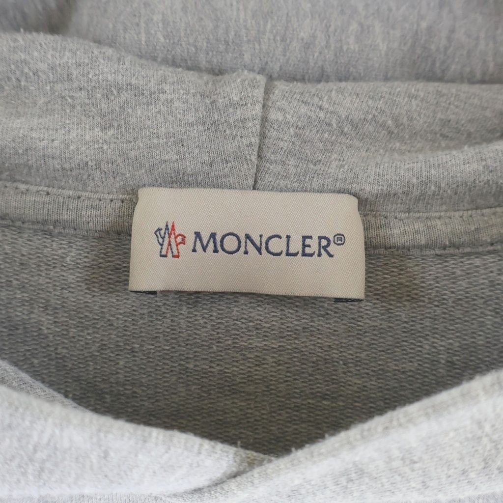 Moncler Felpa Con Cappuccio Logo Embroidery Hoodie Sweatshirt Gray — view 7