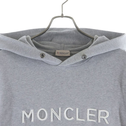 Moncler Felpa Con Cappuccio Logo Embroidery Hoodie Sweatshirt Gray — view 3