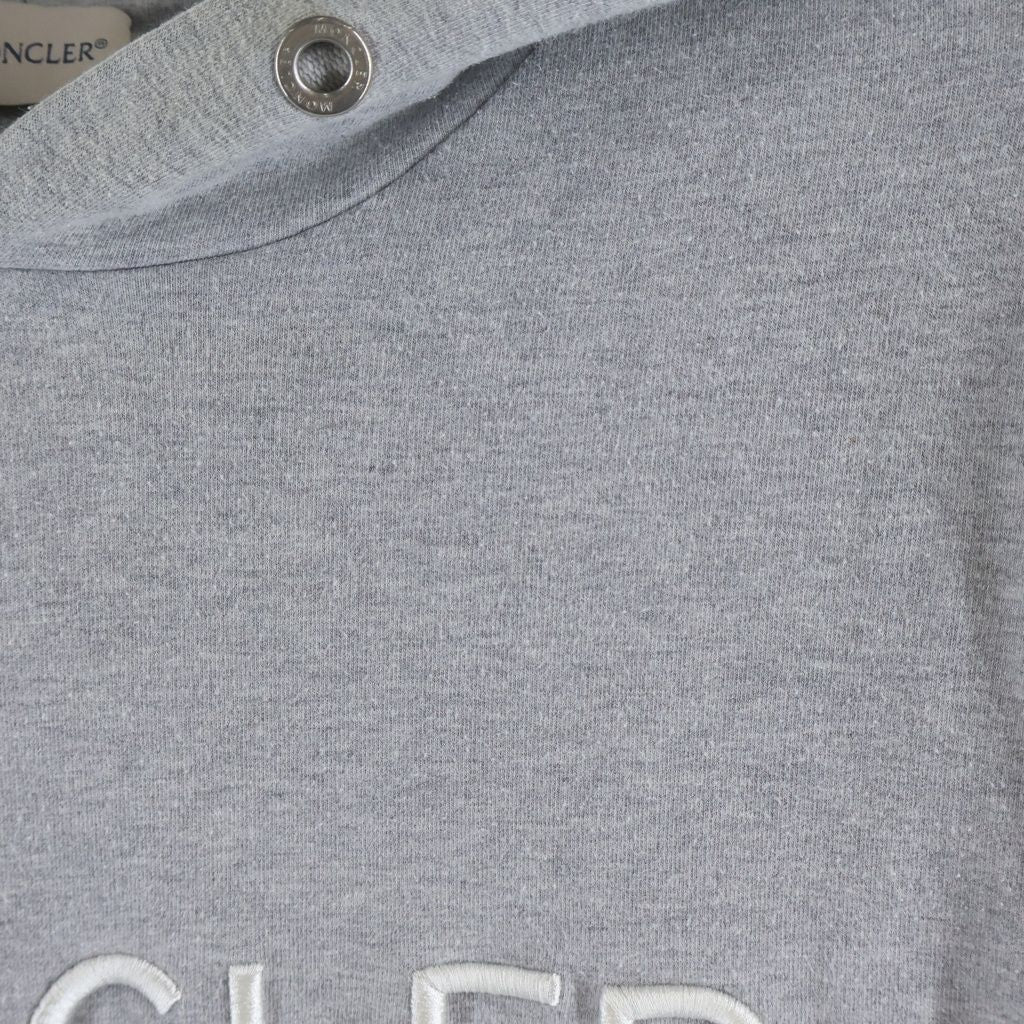 Moncler Felpa Con Cappuccio Logo Embroidery Hoodie Sweatshirt Gray — view 4