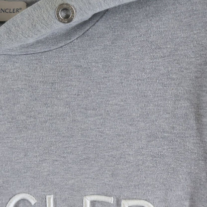 Moncler Felpa Con Cappuccio Logo Embroidery Hoodie Sweatshirt Gray — view 4