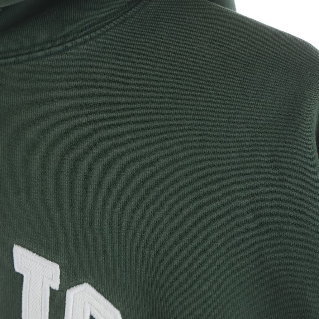 Balenciaga Paris Hoodie Front Logo Embroidery Pullover Green — view 4