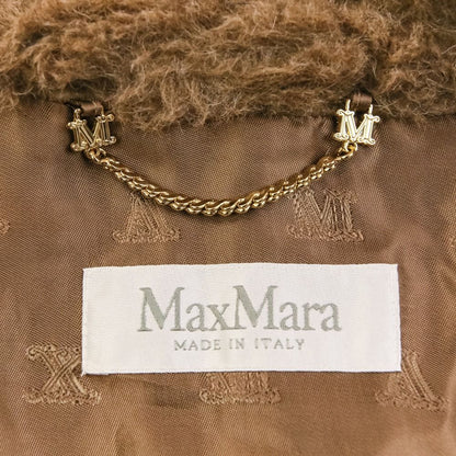 Max Mara Tebe Teddy Short Cape Silk Coat Brown — view 8
