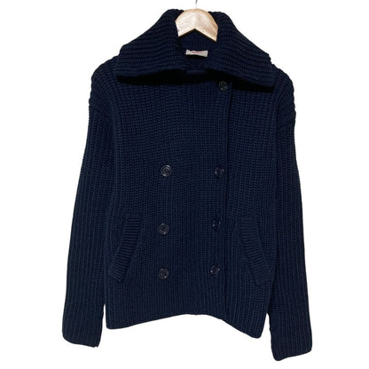 Prada Knit Double Jacket 38 Navy LadySecond