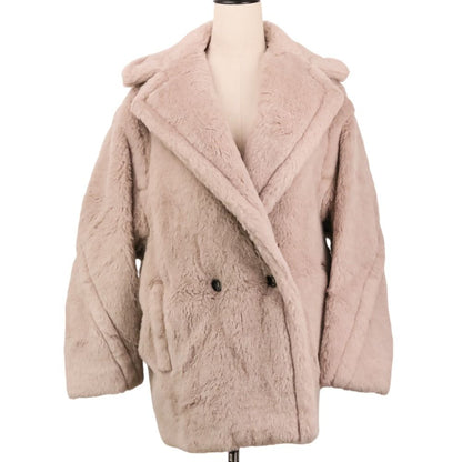 Max Mara Olga Shaw Tocoat Jacket Saz Beige