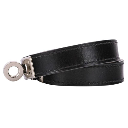 Hermes Kelly 2 Leather Bracelet Choker Black Silver LadySecond — view 2