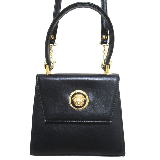 Versace Gianni Vintage Sa 2-Way Shoulder Bag Black LadySecond