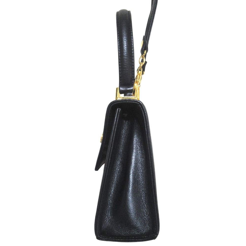 Versace Gianni Vintage Sa 2-Way Shoulder Bag Black LadySecond — view 4