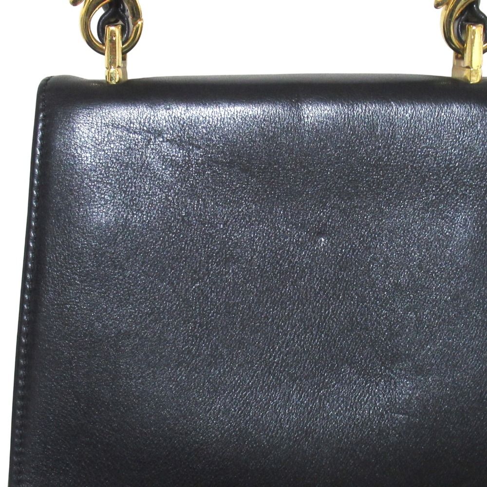 Versace Gianni Vintage Sa 2-Way Shoulder Bag Black LadySecond — view 6