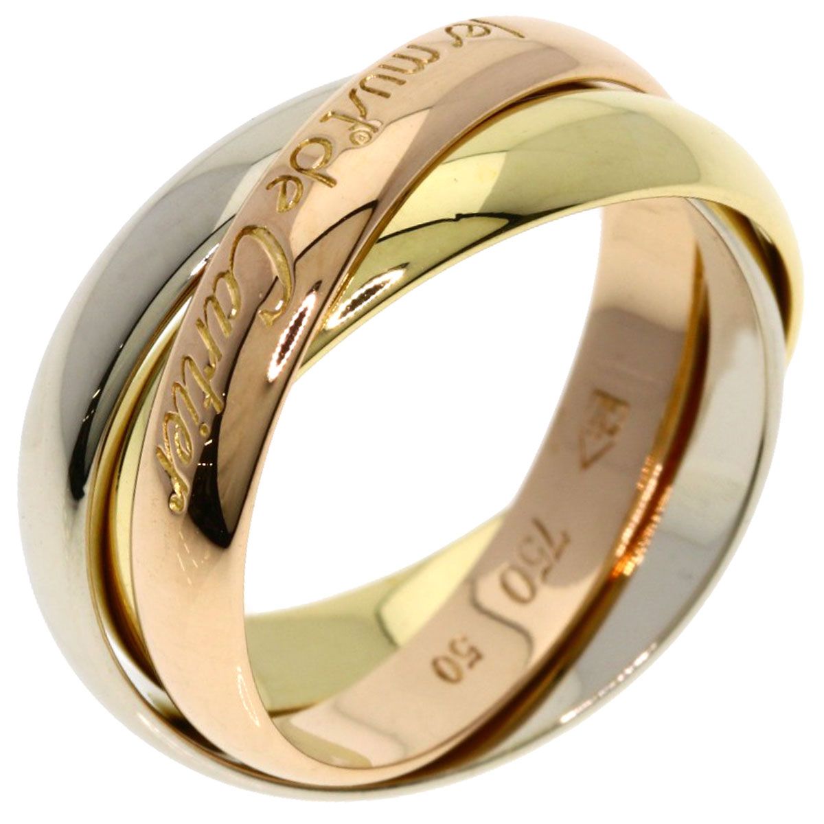 Cartier Trinity 50 Ring 18k Yellow Gold 18k Pink White — view 2